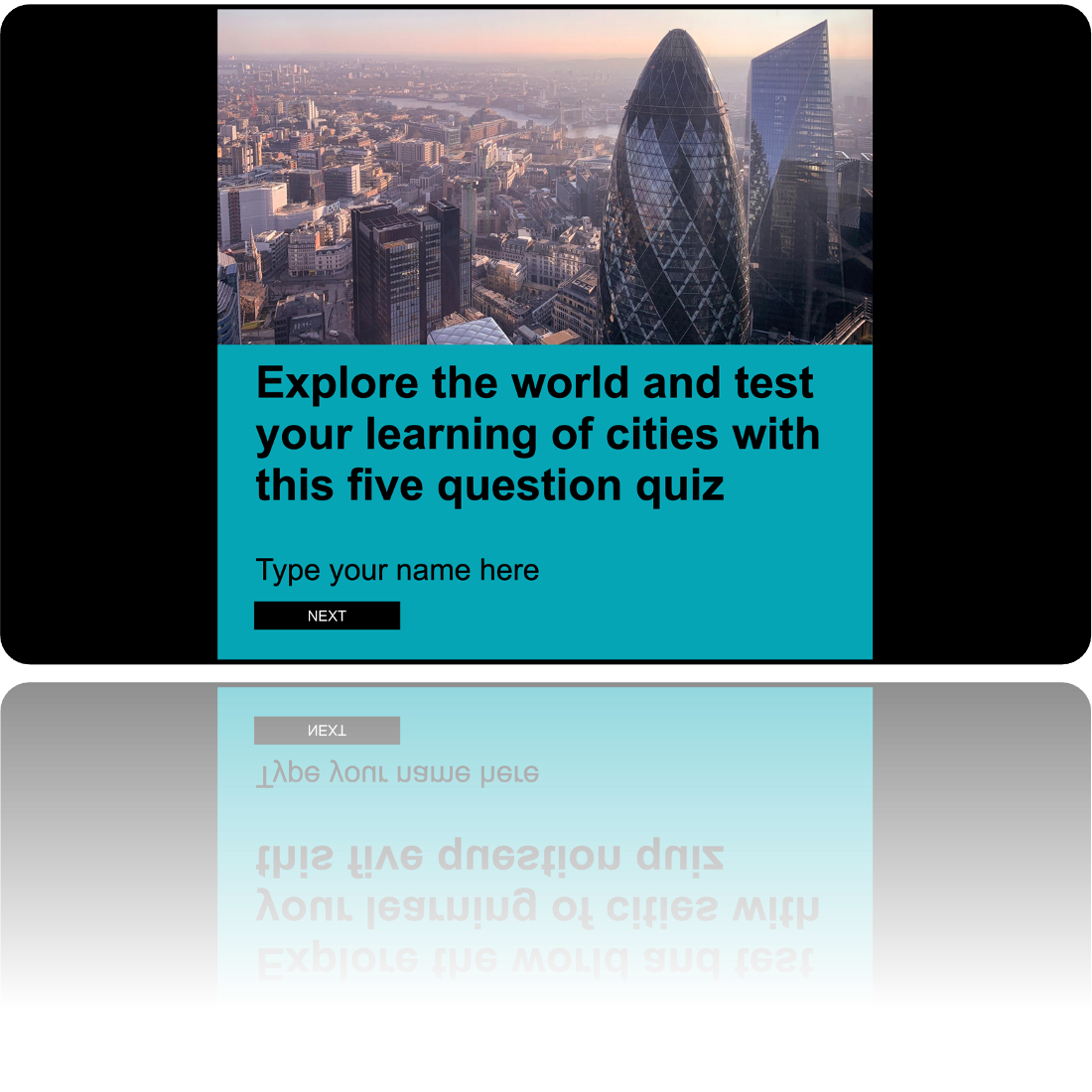 World cities Storyline knowledge check interaction